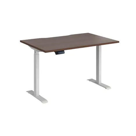 Elev8 Contract Straight Sit-Stand Desk - 1200 - White - Walnut